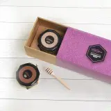 Подарочный набор "Люкс фиолетовый" мёд таежный с маточным молочком, с кедровыми орешками
