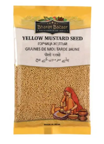 Горчица жёлтая семена Yellow Mustard Seed Bharat Bazaar 100 гр.