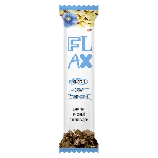 Батончик конфета Flax рисовая с шоколадом и омега 3 20 гр.