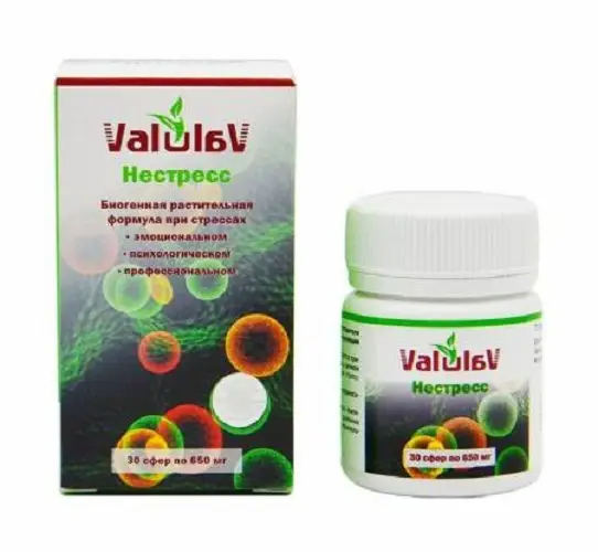 Valulav Нестресс биогенная растительная формула при стрессах Сашера-мед 30 сфер по 650 мг.