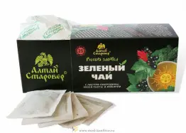 Чай зеленый "Русская заварка" с листом смородины, хвоей пихты и имбирем