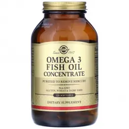 Омега-3 концентрат Omega-3 Fish oil Concentrate 1000 mg Solgar 120 капс.