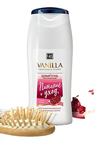 Шампунь для волос безсульфатный Питание+уход Vanilla с соком граната для окрашенных и ламинированных волос 250 гр. 