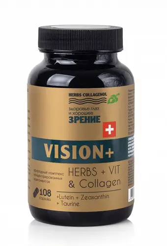 Капсулы молодости Здоровье глаз и хорошее зрение VISION+ Herbs Collagenol 108 капс.