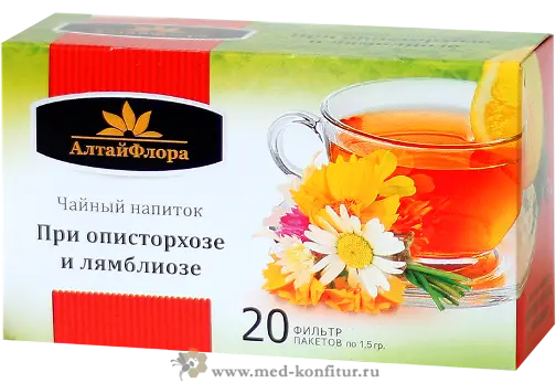 Чайный напиток "При описторхозе и лямблиозе" 20 ф/пакетов по 1,5 гр.