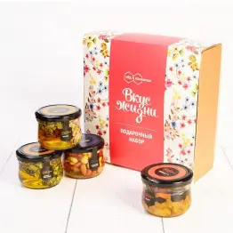Подарочный набор "Вкус Жизни" ореховое ассорти в меду, тыквенные семечки в меду