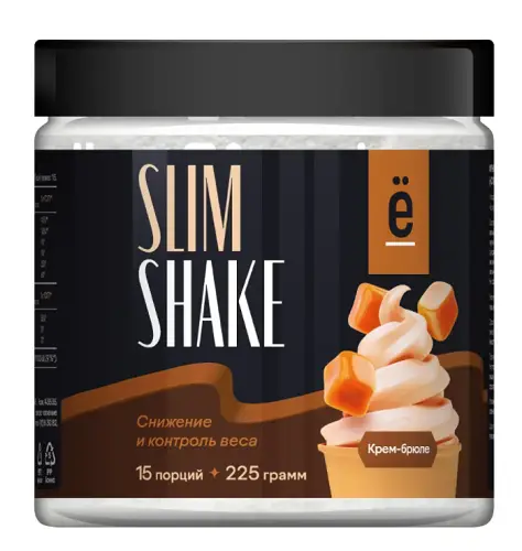 Коктейль для похудения со вкусом крем-брюле Slim Shake Ёбатон 225 гр.
