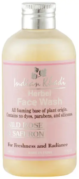 Гель для умывания Дикая роза с шафраном Кхади Wild Rose & Saffron Herbal Face Wash Indian Khadi 200 мл.