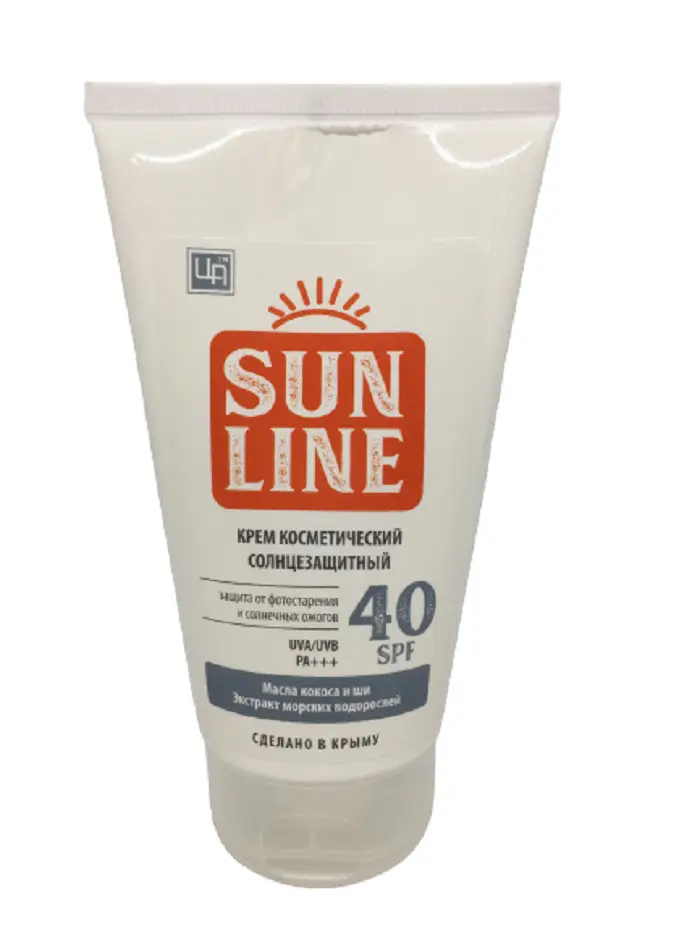 Крем косметический солнцезащитный SUNLINE SPF 40 c маслами кокоса и ши и с экстрактом морских водорослей 140 гр. 