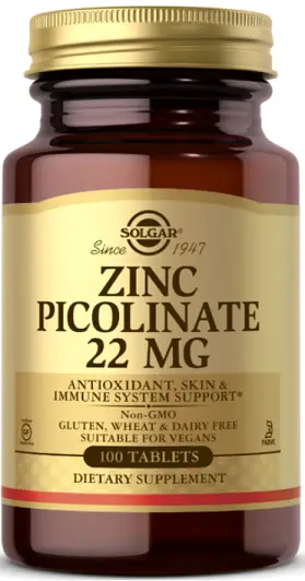 Цинк Пиколинат Zinc Picolinate Solgar 100 таб.