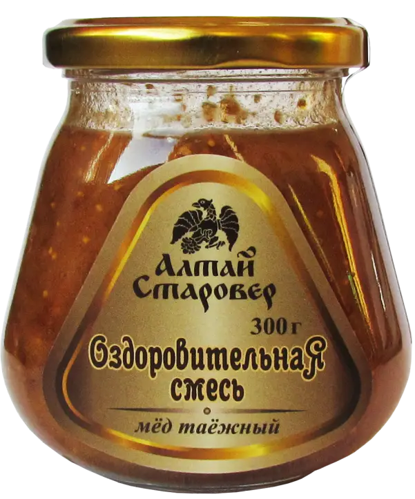 Мёд "Оздоровительная смесь" с инжиром, имбирем, девясилом и шиповником