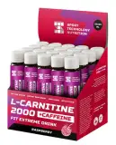 Жиросжигатели Карнитин и кофеин со вкусом малины L-Carnitine 2000+caffeine raspberry SportTehnology 20 ампул по 25 мл.