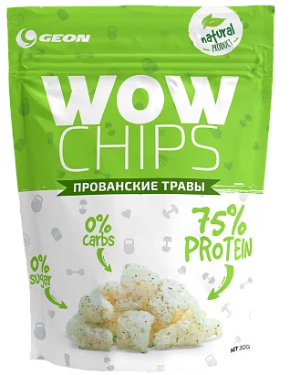 Чипсы протеиновые безуглеводные Geon wow protein chips 30 гр. прованские травы 